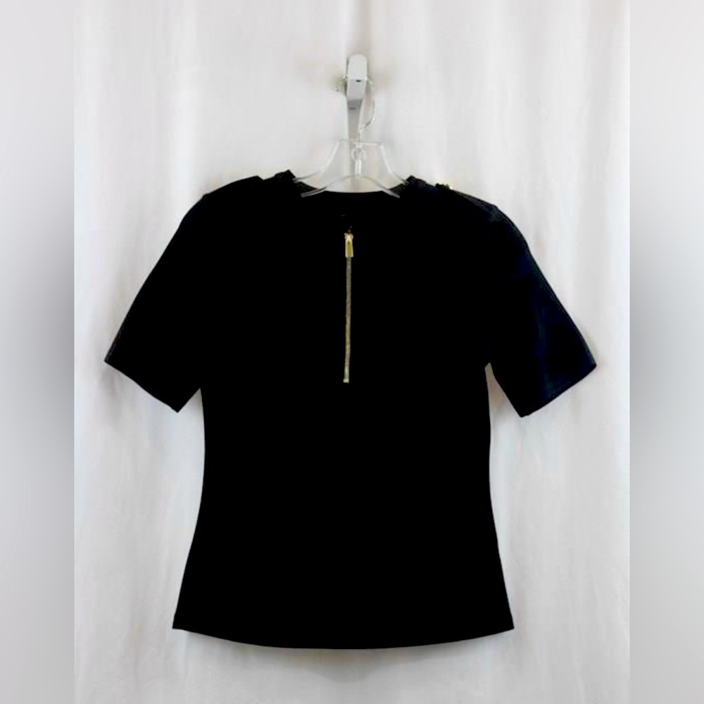 Karen Millen Black half zip shirt
